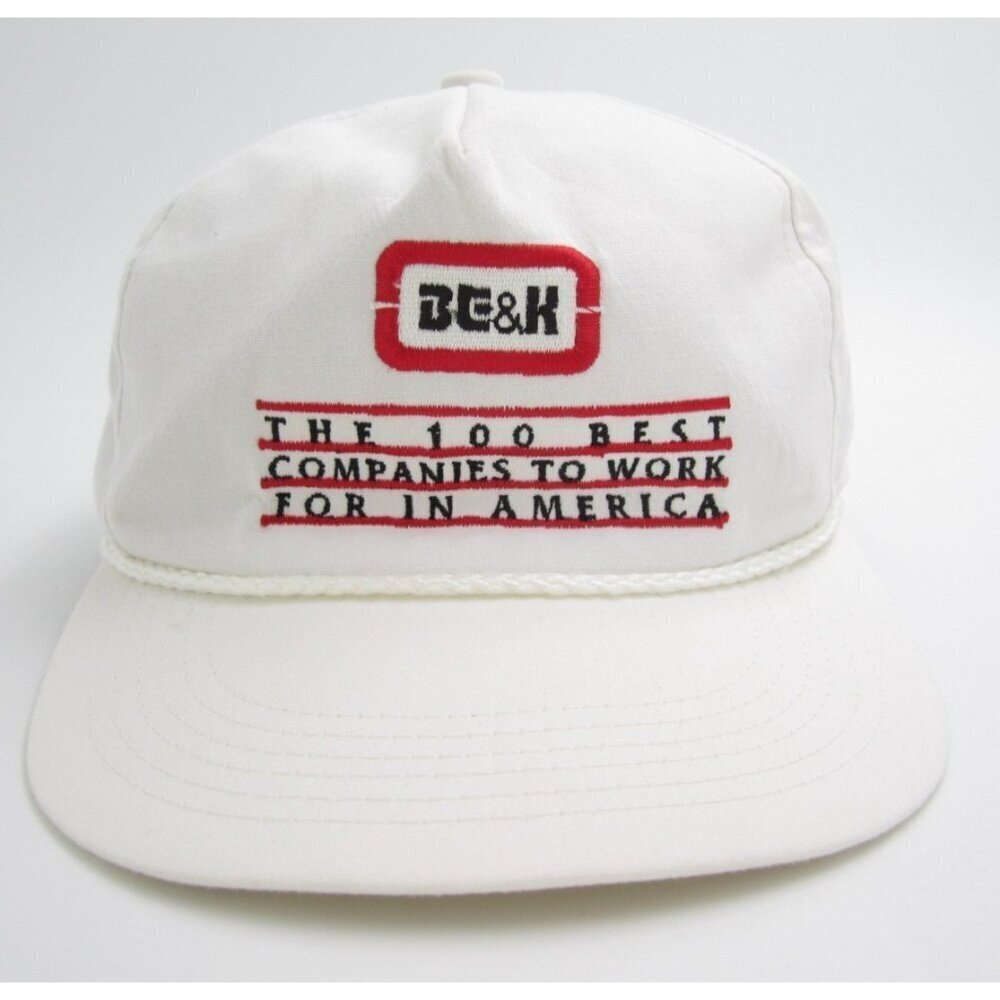 Vtg BE&K Best Place‎ to Work Embroidered Adjustable Trucker Hat (C)